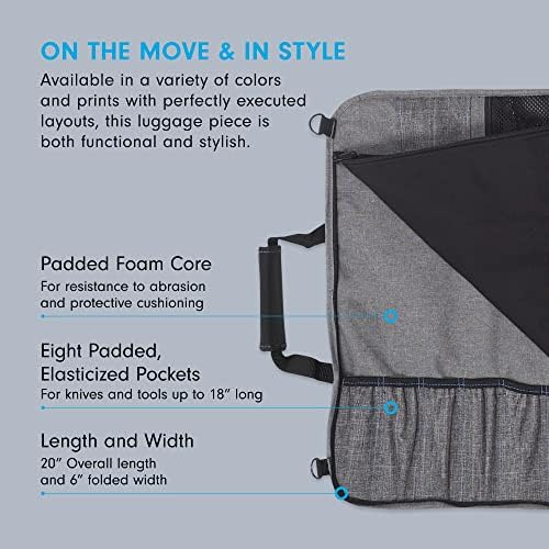 Messermeister Preservation 8-Pocket Knife Luggage Heather Gray