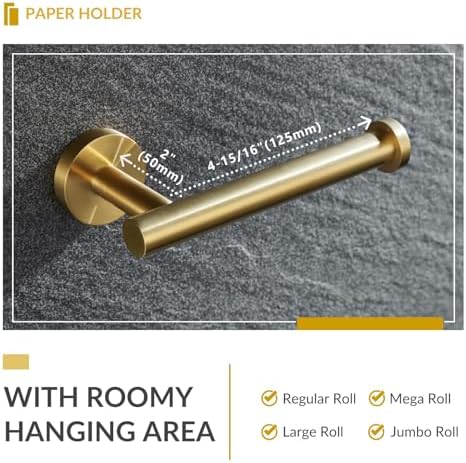 APLusee 304 Stainless Steel Towel Ring Set