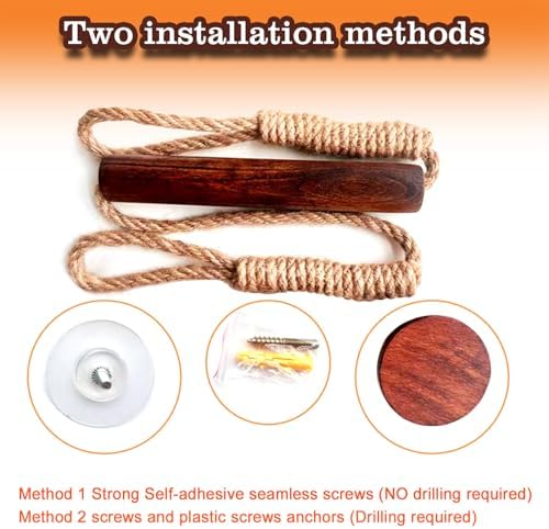 Boho Paper Towel Holder with Jute Rope and Beech Wood 1