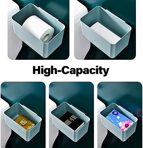 Moegelo Toilet Paper Holder with Phone Shelf Wall Mount Organizer Green
