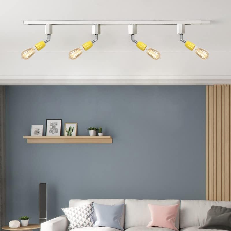 KAYYELAMP Single Circuit H Track Head Pendant Light E26 Base Yellow