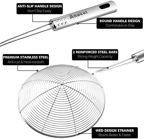 Anaeat 45 Stainless Steel Spider Strainer Skimmer