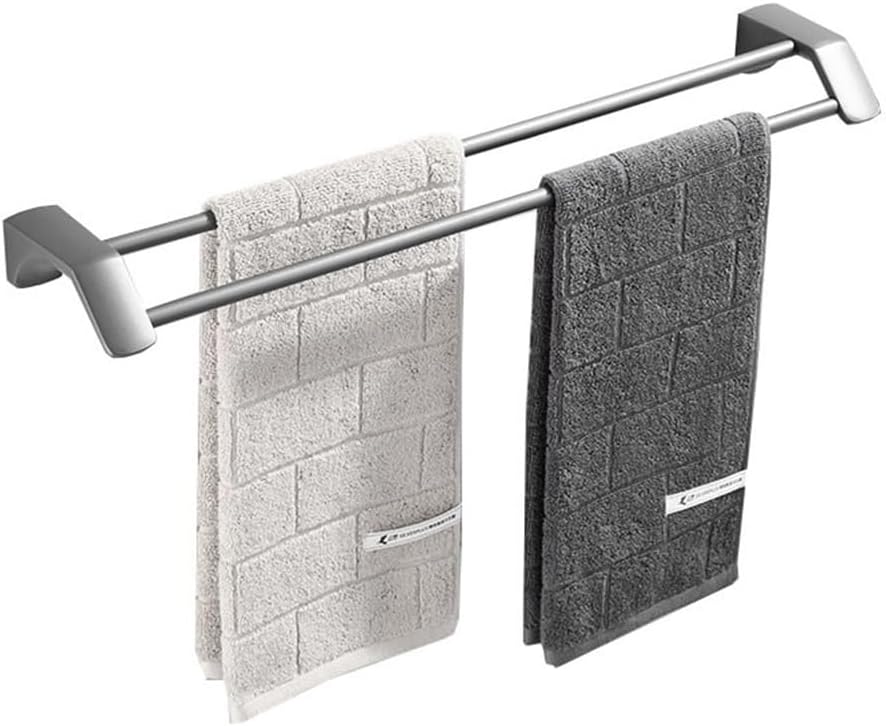 Stainless Steel Double Towel Bar No Drilling Mount 1