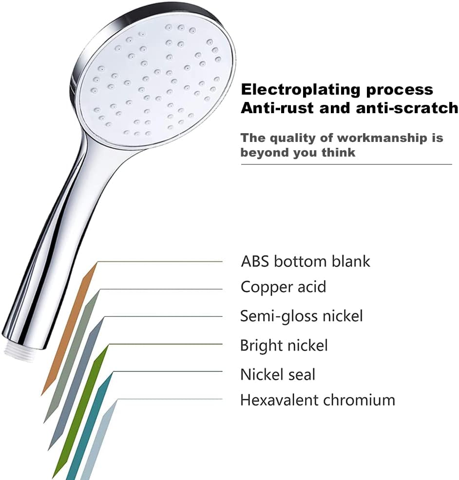 KWTORFIA Chrome-Plated High Pressure Handheld Shower Head G12 Interface