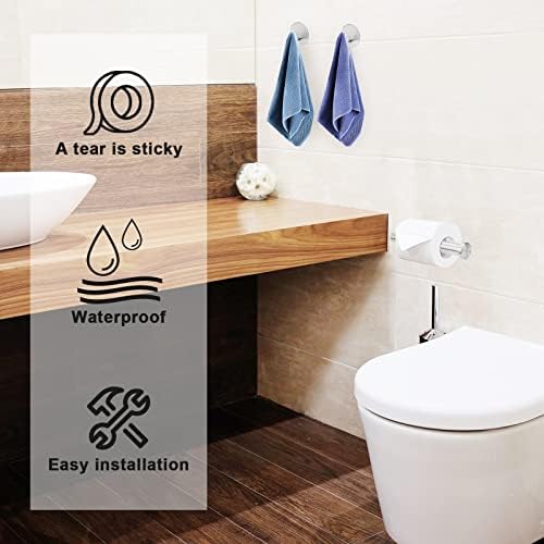 Doweiss Self Adhesive Toilet Paper Holder with 2 Hooks 1
