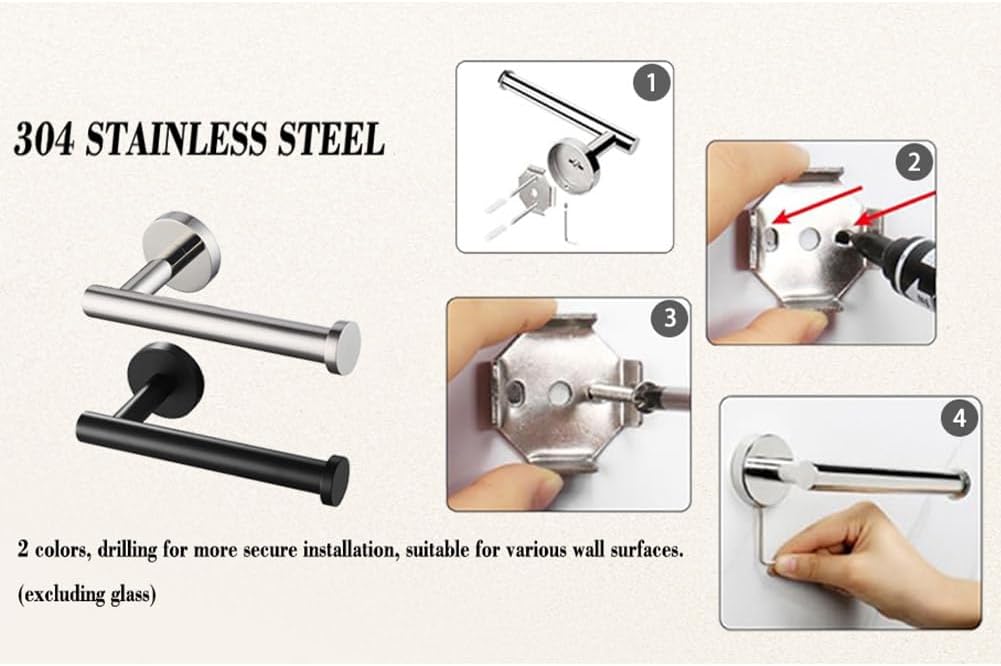 Sturdy Matte Black Stainless Steel Toilet Paper Holder for Bathroom