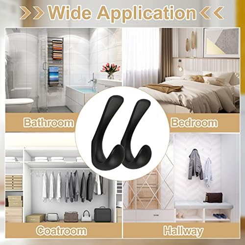 Metaliby 4 Pack Matte Black Towel Hooks for Wall Mount