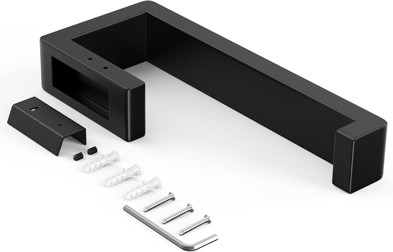 HUFEEOH Matte Black Toilet Paper Holder Wall Mount