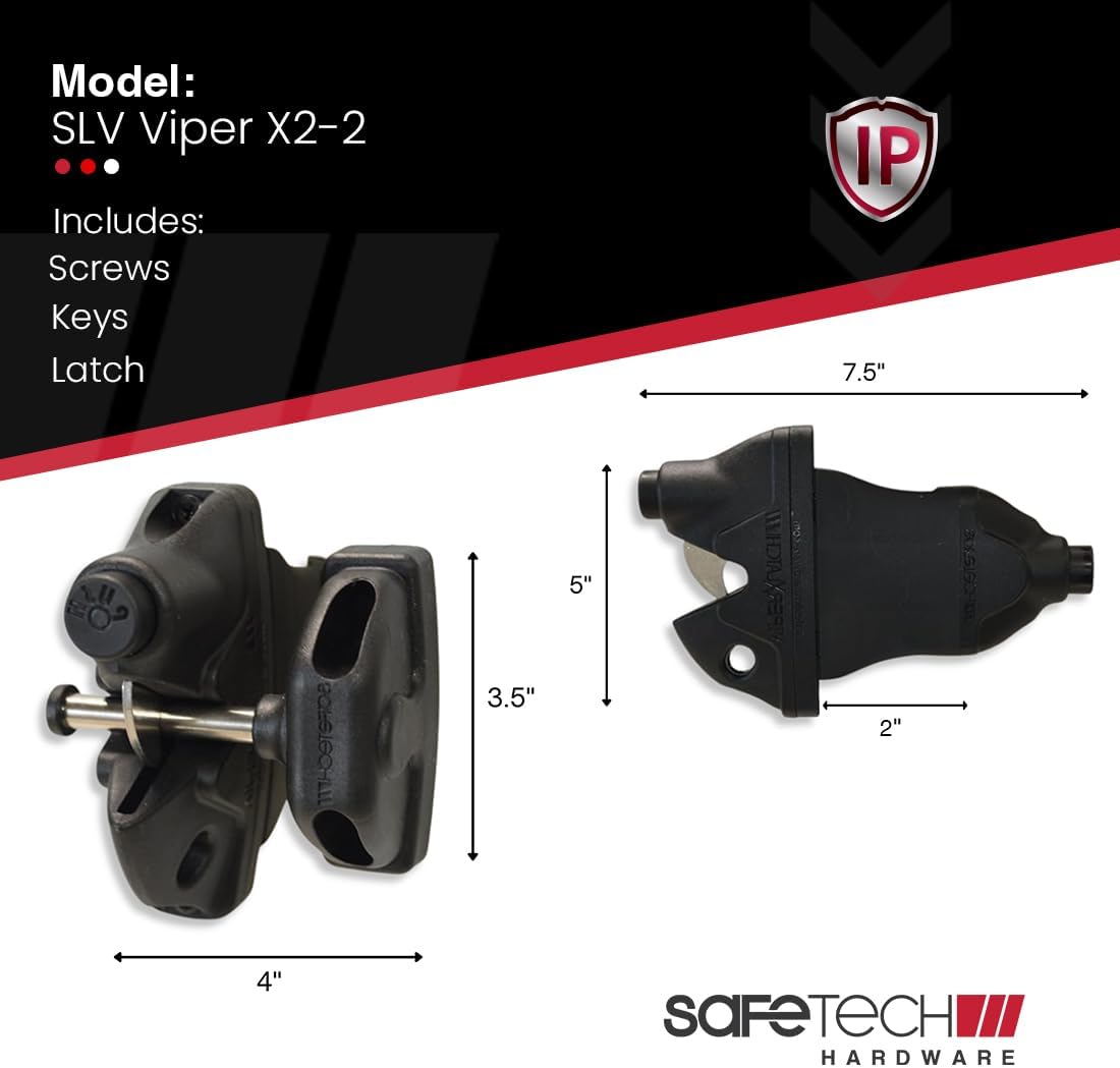 ViperX5 Two-Sided Gate Latch No Post Drilling Replacement Parts Included