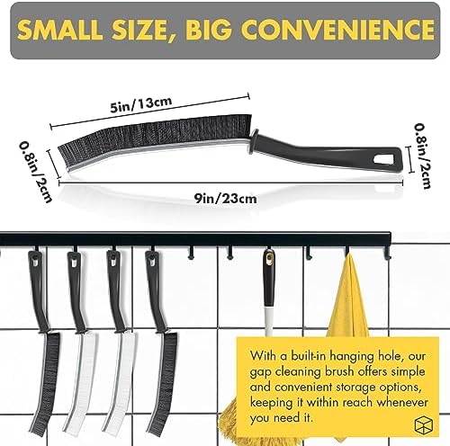 3Pcs Crevice Cleaning Brush Set Hard Bristle for Small Spaces
