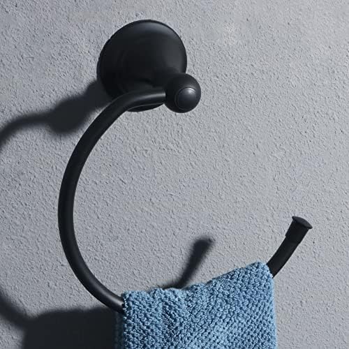 Alise Matte Black Towel Ring for Bathroom