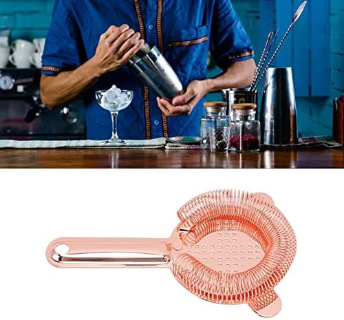 Cocktail Strainer with Rose Gold Finish for Home Bar Use