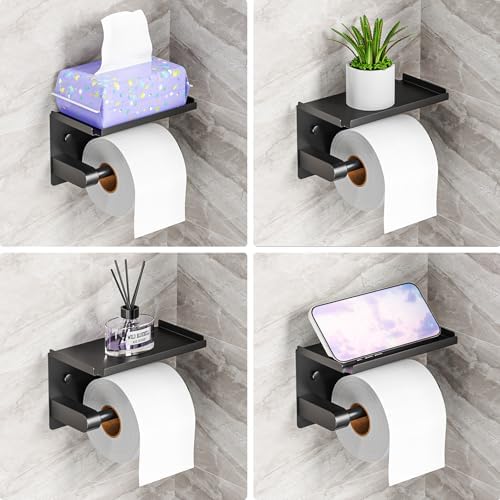 StackTastic Metal Toilet Paper Holder Rustproof Wall Mount with Adhesive Screws