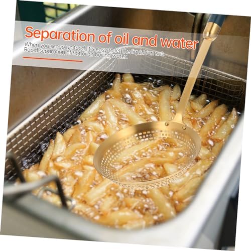 HOLIDYOYO 1pc Yellow Plastic Skimmer Ladle for Frying and Hot Pot