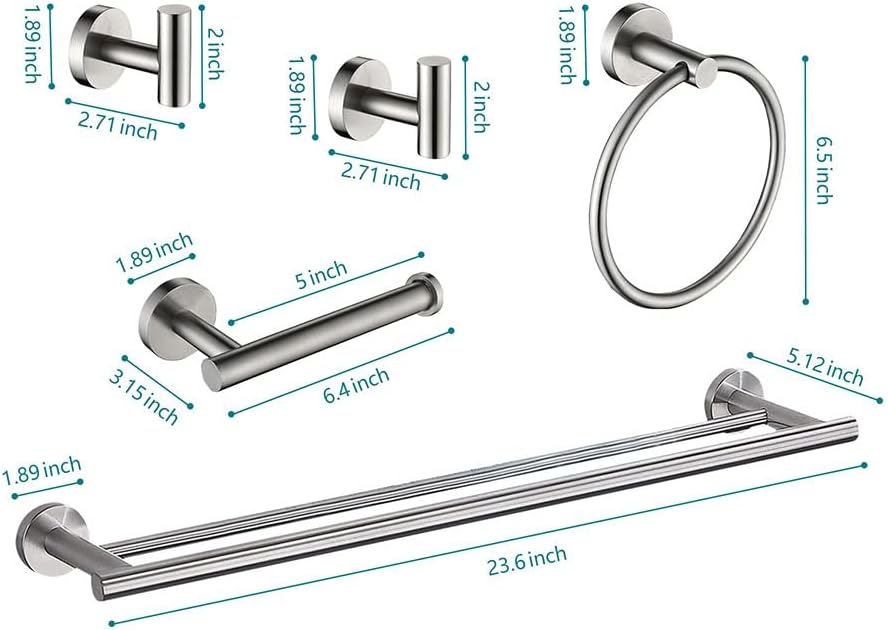 Anqtovp 5-Piece Bathroom Hardware Set Wall Mounted