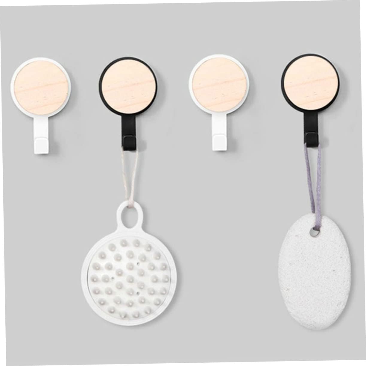 HEALLILY 10 Pack Strong Round Hooks for Bathroom Kitchen Wall
