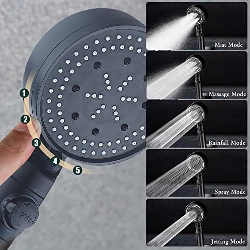 High Pressure Shower Head with 5 Spray Settings