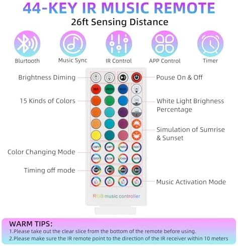 RGBZONE Bluetooth RGB LED Controller with 40-Key IR Remote 1