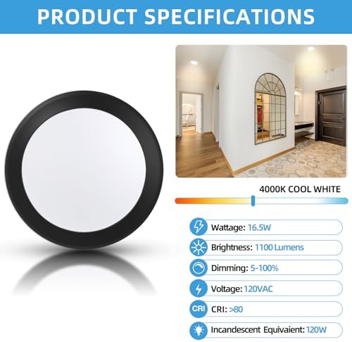 ECOELER 56 Inch LED Disk Light 6 Pack
