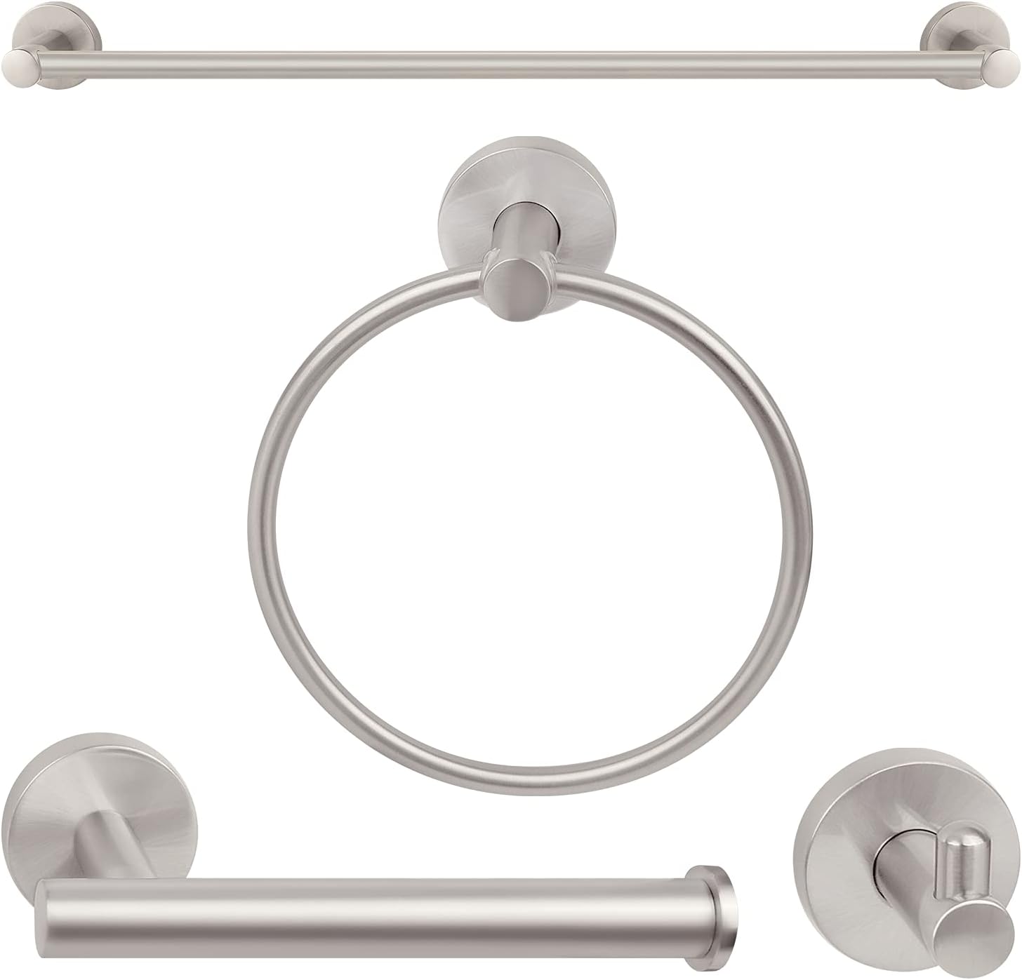 Nuk3y Luna Modern Round 4 Piece Bathroom Hardware Set