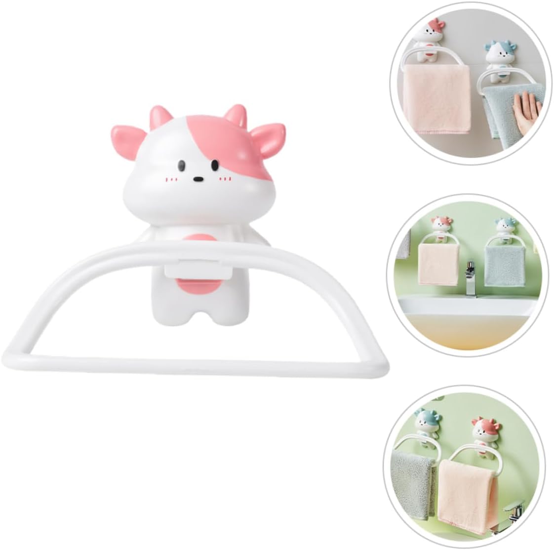 UTHCLO Cartoon Towel Rack Wall-Mounted Holder for Bathroom Kitchen
