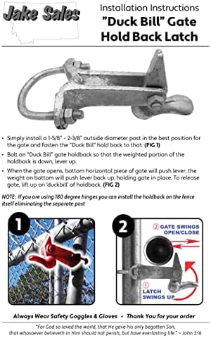 Duck Bill Gate Holdback Holds Your Fence Open 1-58 to 2-38