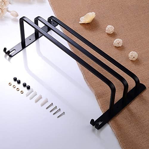 Black Aluminum Three Layer Towel Bar Holder 1