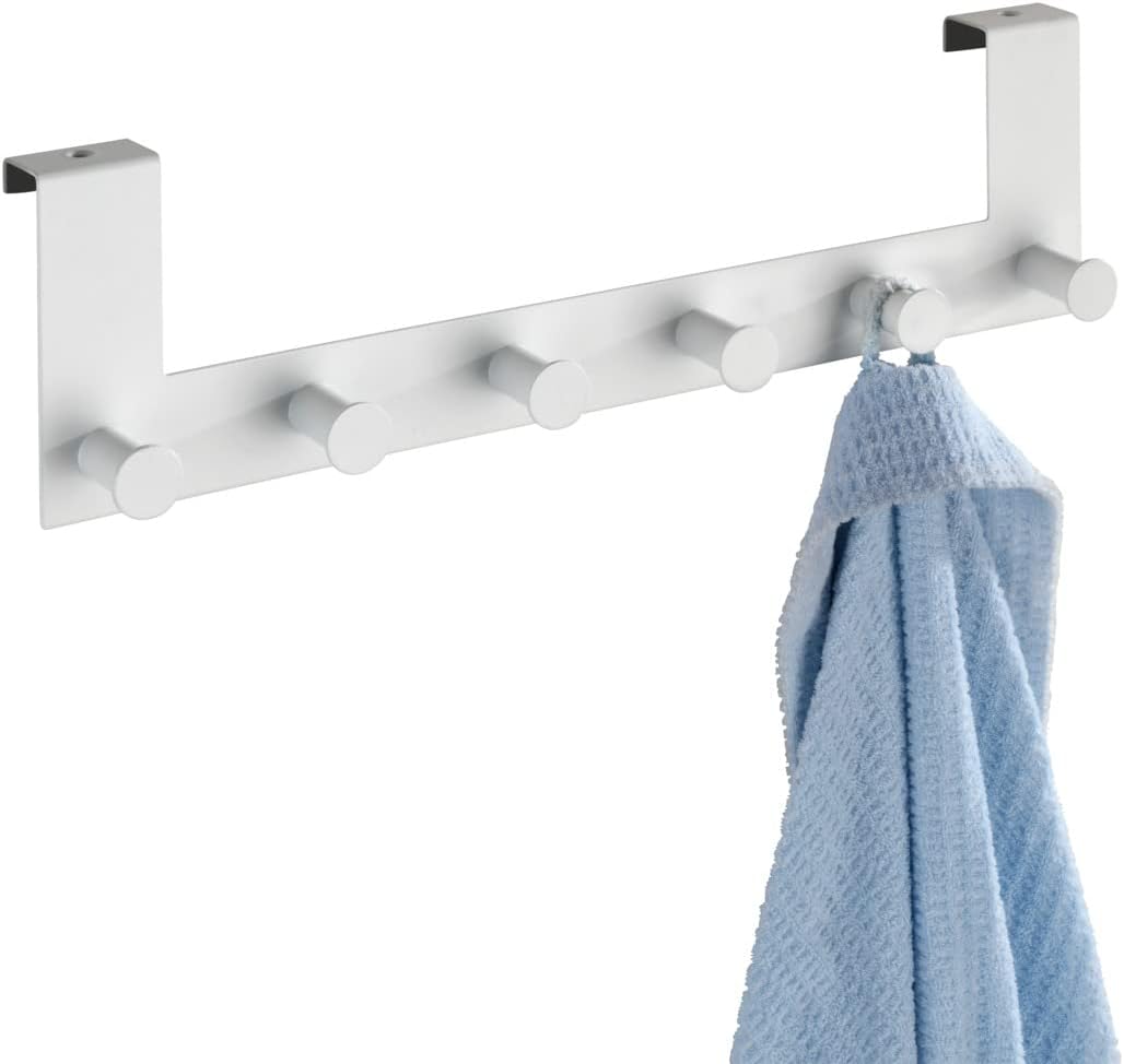 Wenko Celano Door Coat Rack with 6 Hooks White