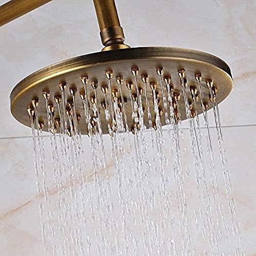 Antique Brass Rain shower with Storage Basket