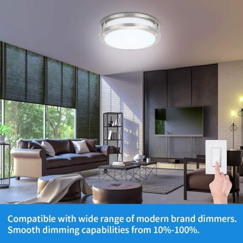 Drosbey 48W Dimmable LED Ceiling Light 132in Flush Mount