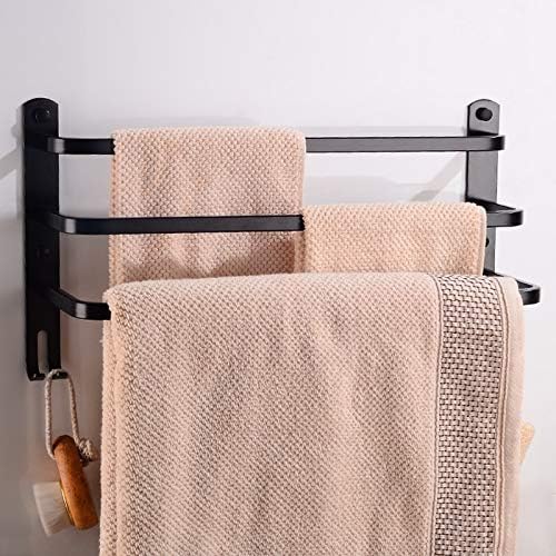 Black Aluminum Three Layer Towel Bar Holder 1