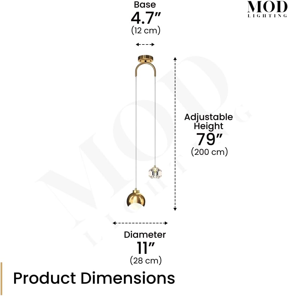 MOD LIGHTING Diana Modern Gold Pendant Light Fixtures