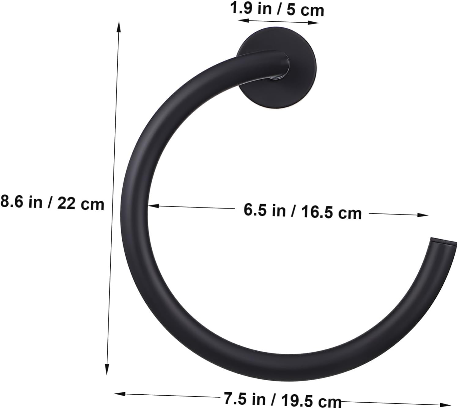 HOLIDYOYO Wall Mount Towel Ring Stainless Steel