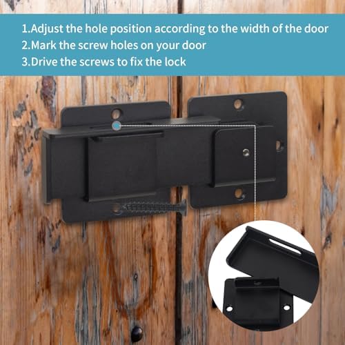 1Pack Flip Gate Latch Lock with Adjustment for Outdoor Use