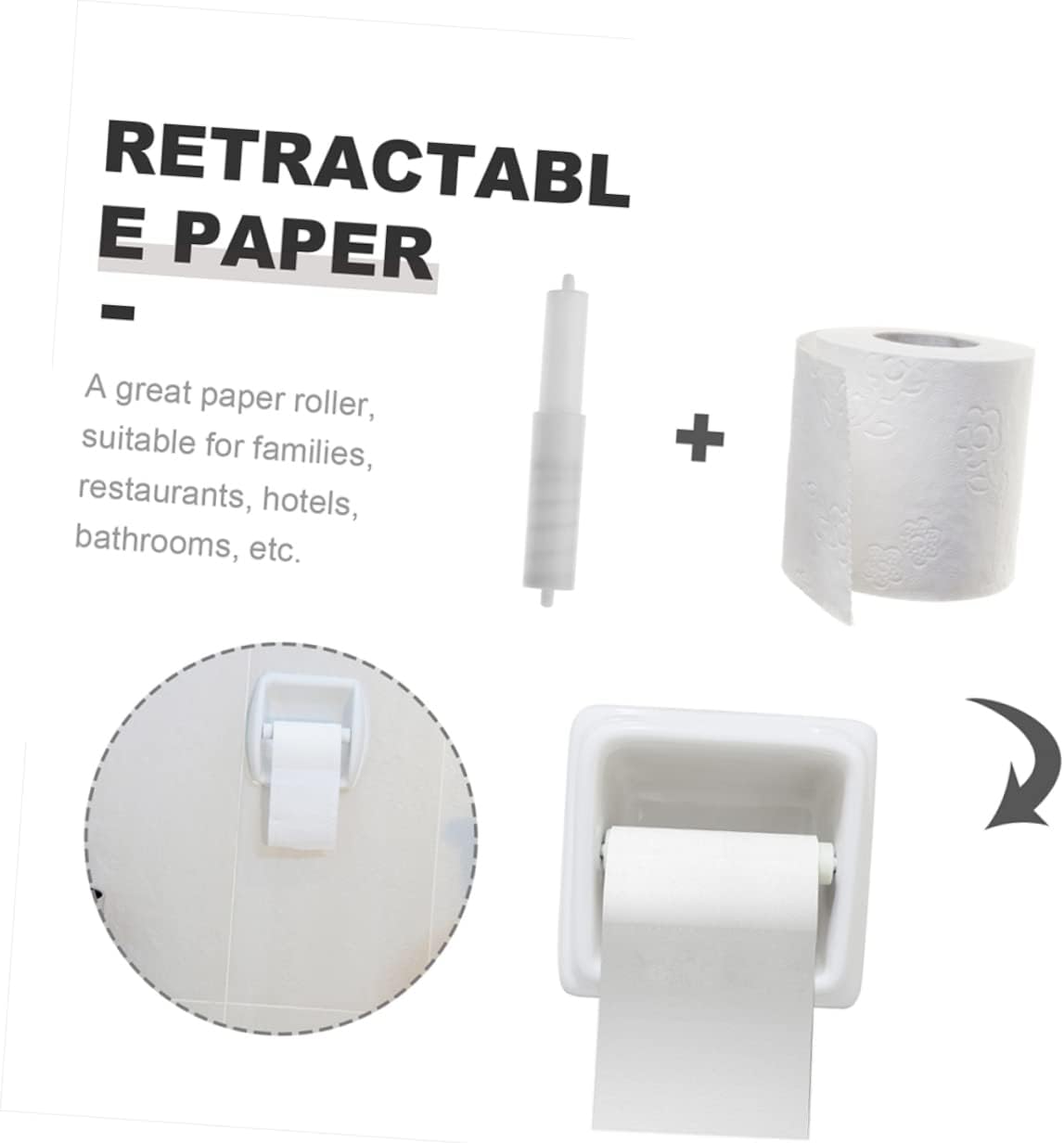 DOITOOL 4 Pcs Wall Mounted Toilet Paper Holder with Spring Loaded Spindle