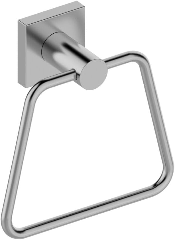 Pasha Towel Ring - Brushed Nickel Geometric Design