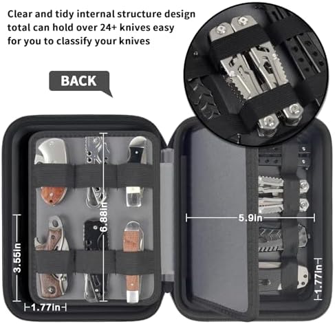 ANKHOH 4-Layer Knife Display Case for 24 Folding Knives