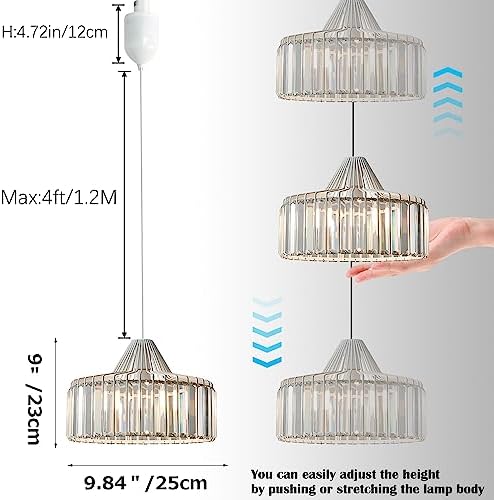SKIVTGLAMP H Track Pendant Light Clear Crystal Adjustable Dimmable