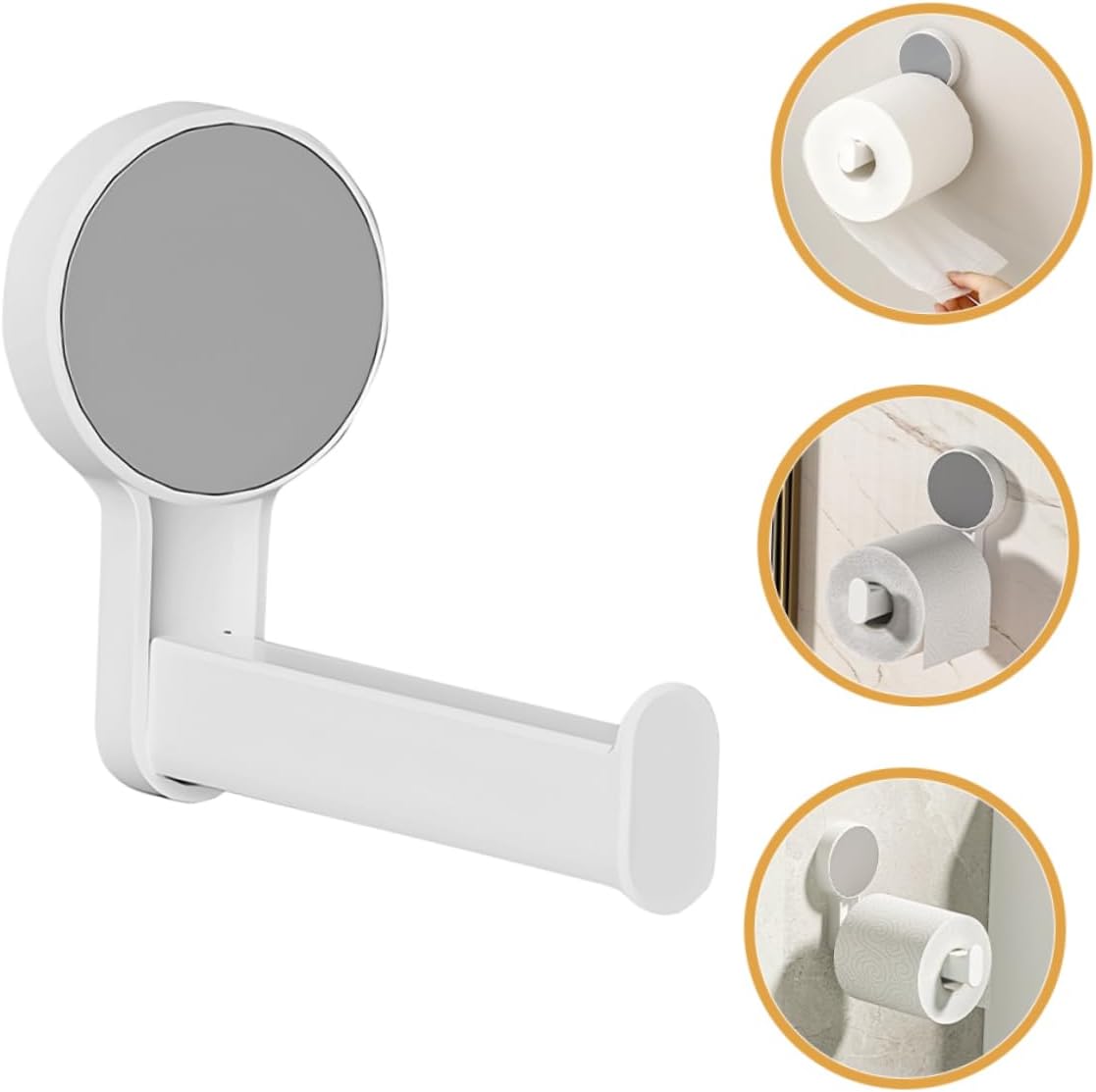Homoyoyo Toilet Paper Holder Wall Mount Space-Saving White Dispenser