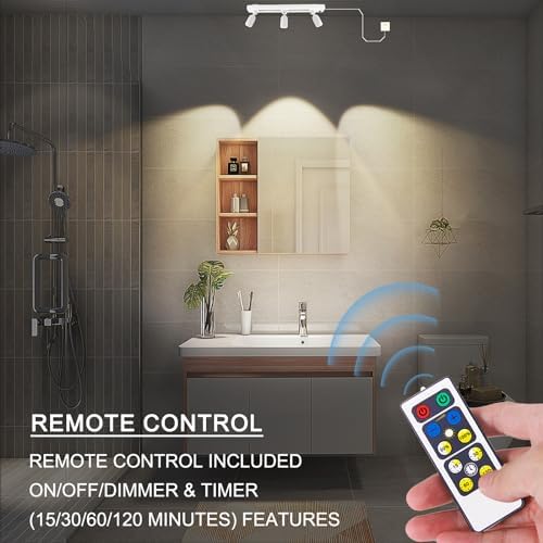 LUXSWAY Dimmable LED Track Light with Remote and 3 Adjustable Heads 1