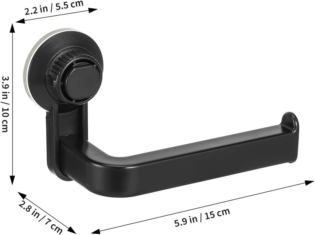 Tofficu Suction Cup Toilet Paper Holder Wall Mount Matte Black