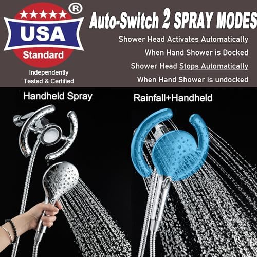 High-Pressure Dual Shower Head with Magnetic Bellearly