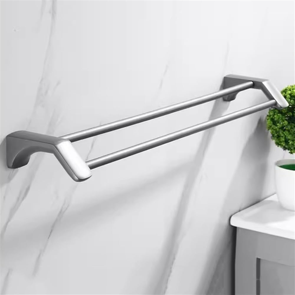 Stainless Steel Double Towel Bar No Drilling Mount 1