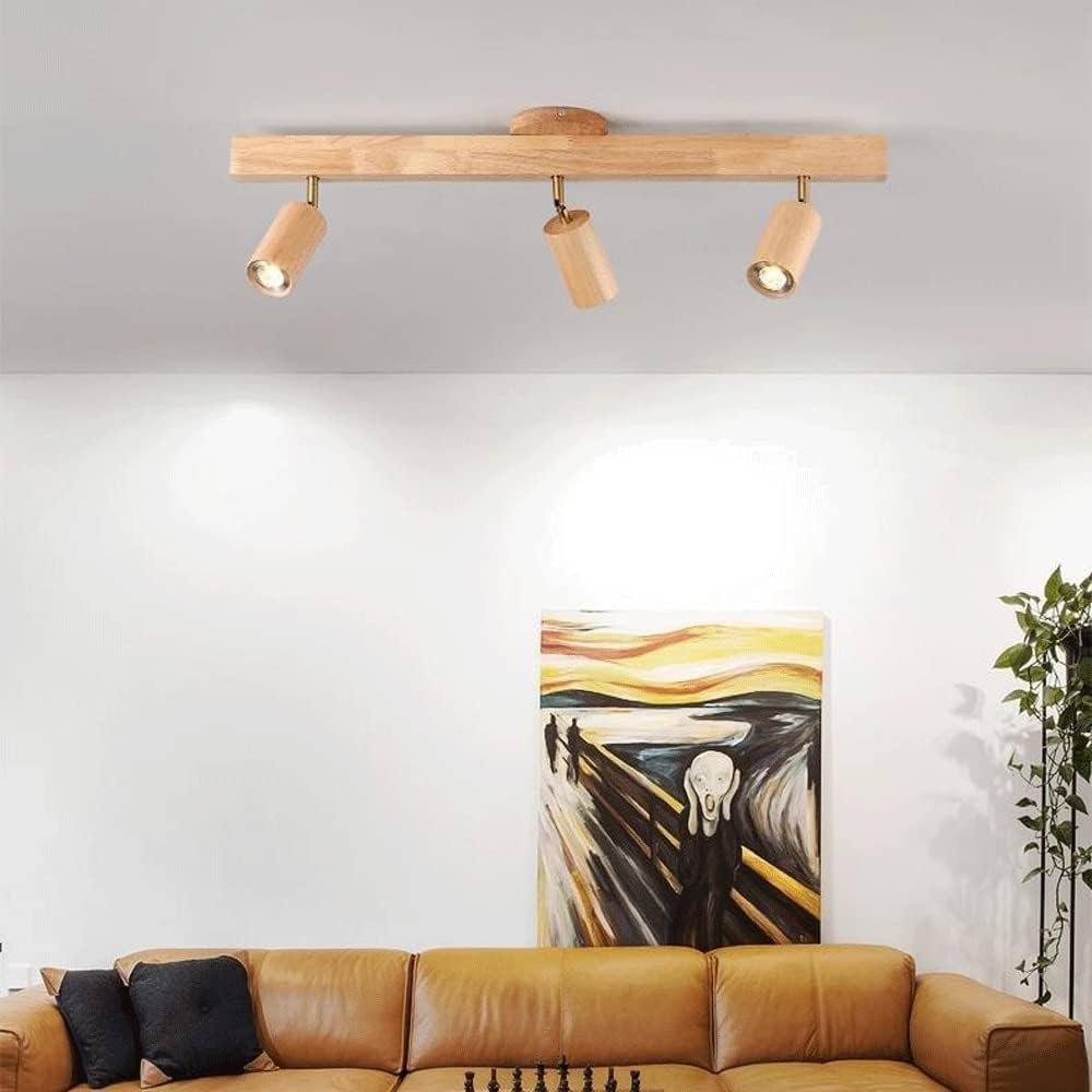 BTSOAR 3-Light Rotatable Wooden Ceiling Spotlight
