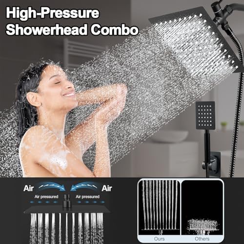 Luxury Black 8 2-in-1 Shower Head Set