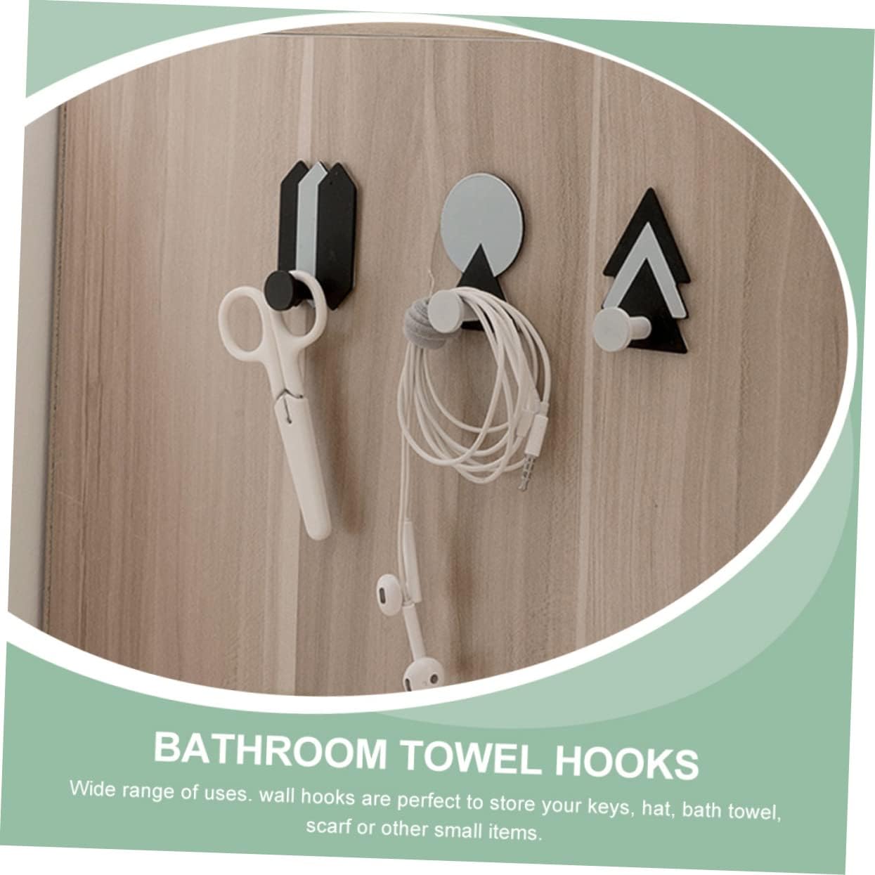 Amosfun 4-Pack Adhesive Wall Hooks for Towels Kitchen Bathroom and Entryway