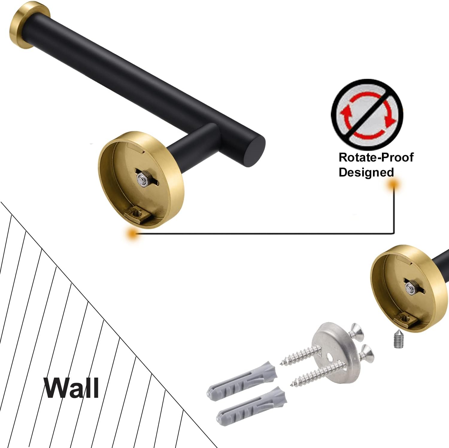 Nolimas Black Gold Toilet Paper Holder