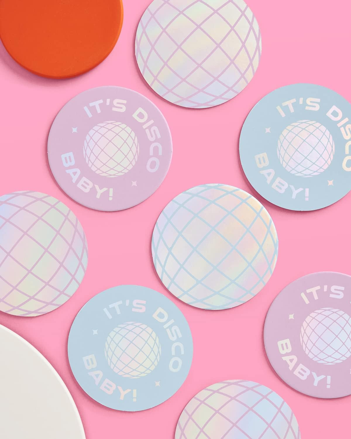 Xo Fetti Disco Party Drink Coasters - 16 pcs