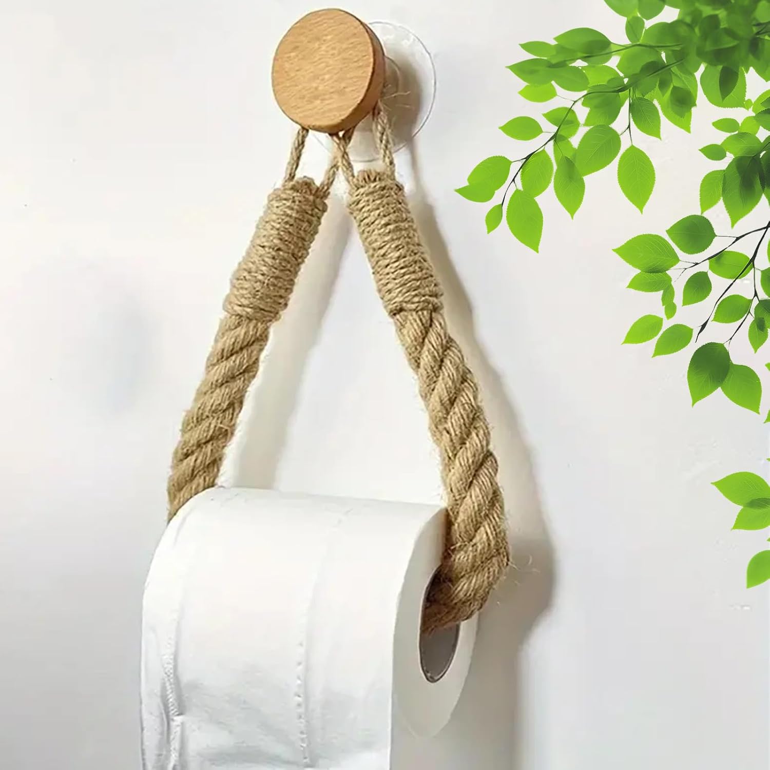 No-Drill Toilet Paper Holder with Flower Design