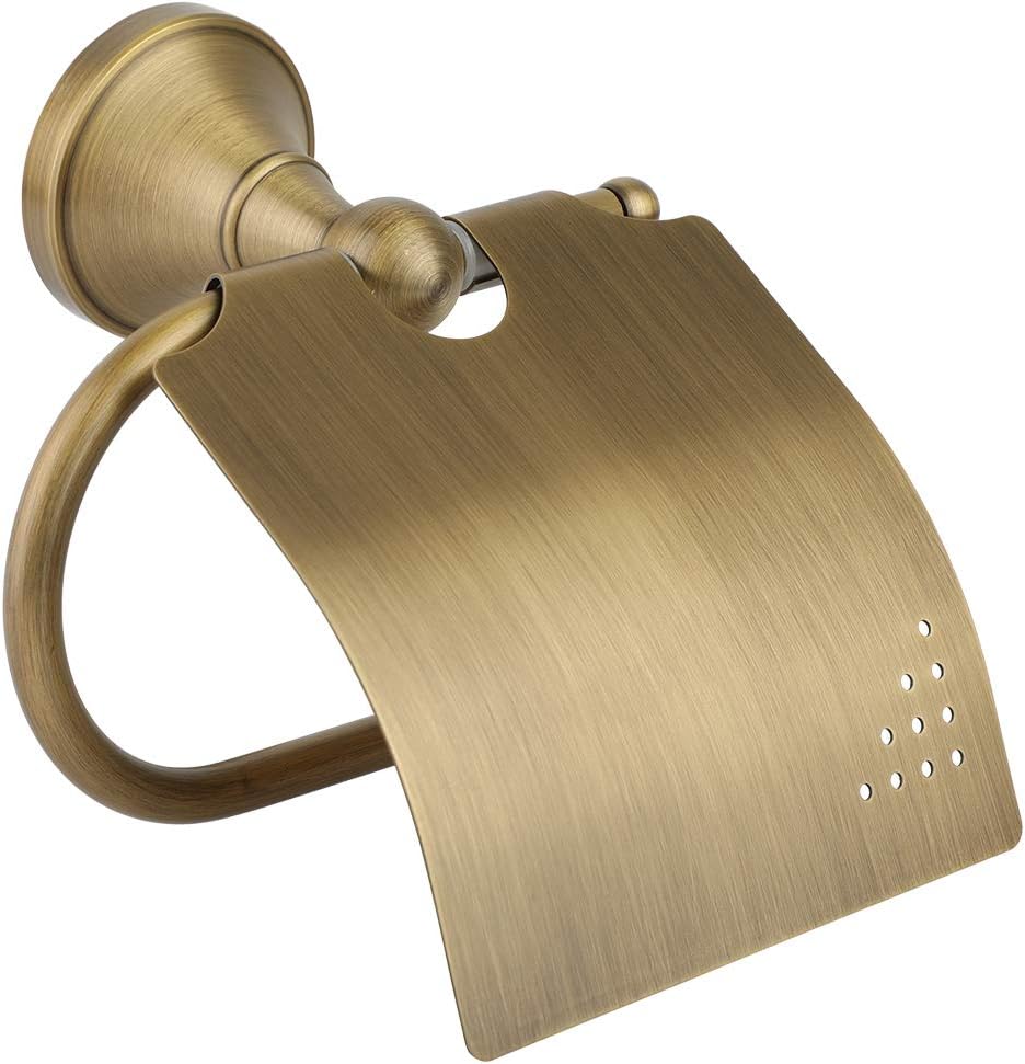 ViaGasaFamido Brass Toilet Paper Holder with Lid 1